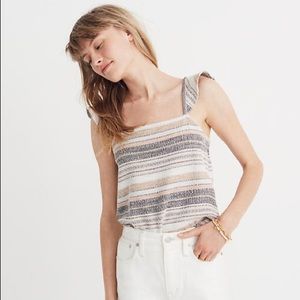 Madewell Ruffle Strap Top in Stripe